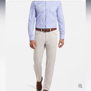 Peter Millar Soft Touch Twill Five-Pocket Pant in Light Gray Size 40 NWT $149